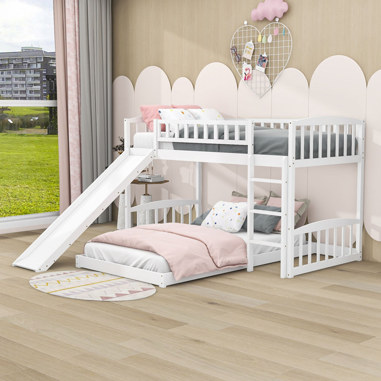 L shaped bunk beds with clearance slide